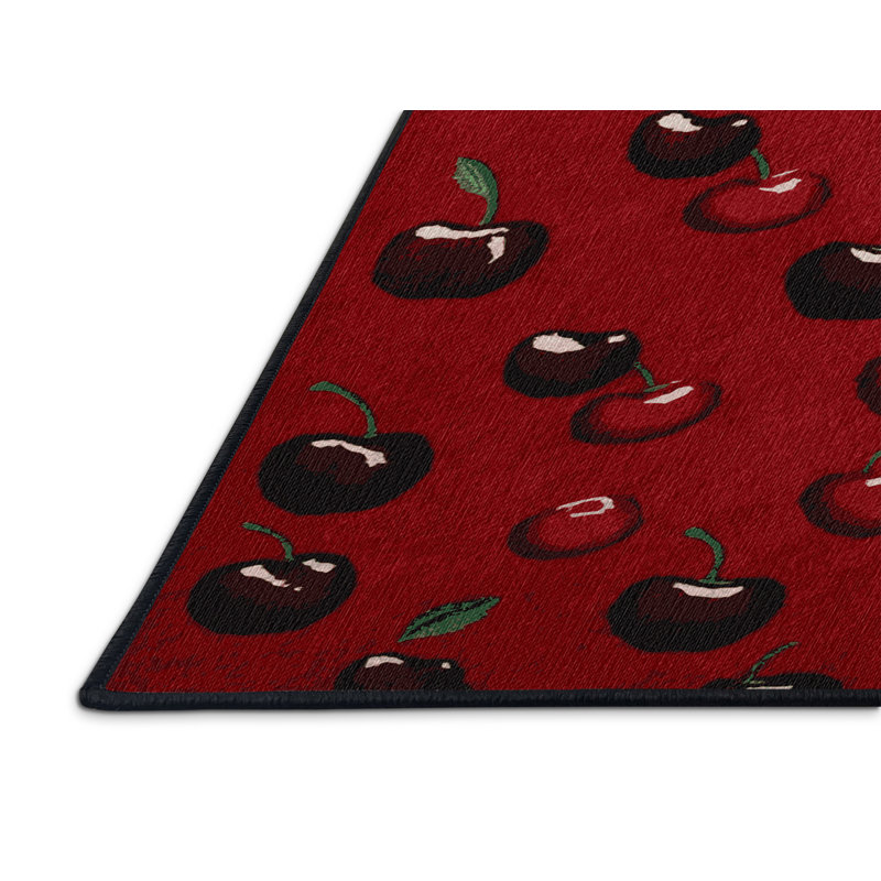 Tapis lavable Cherry Sour Fruits, Rectangle 6 pi x 9 pi