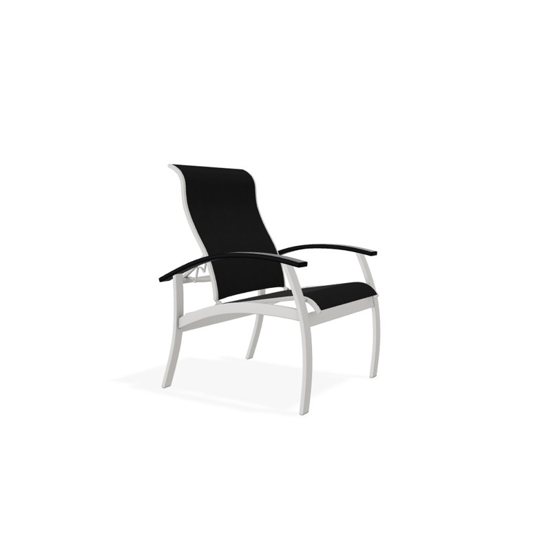 Chaise de patio Askar, Noir 5D Sunbrella®, Noir, Neige texturée