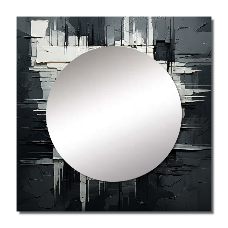 Miroir mural de salon abstrait Deaunte, 23 po x 23 po