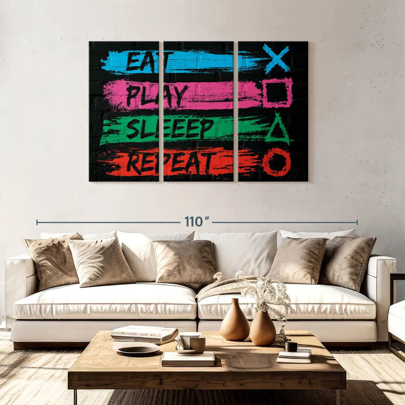 Senne Eat Play Sleep Repeat, 48" H x 74" W