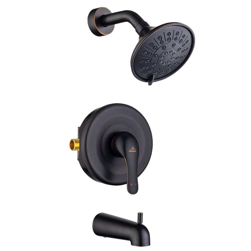 Robinet de baignoire et de douche avec valve brute, Bronze huilé
