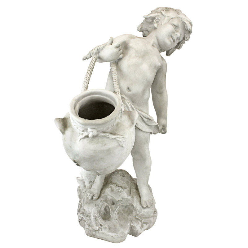 Statue de jardin jeune enfant urn carrier