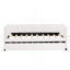Lit de jour simple rembourré avec dossier ergonomique et gigogne, beige