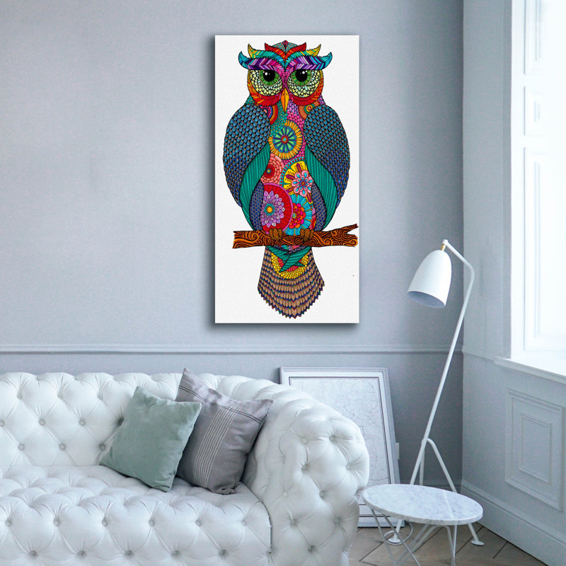 «Owlmazing» par Hello Angel, art mural sur toile, H 60 po x l 30 po