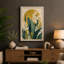 White Blossoms in Gold Japandi - Wrapped Canvas-131763583-131763585