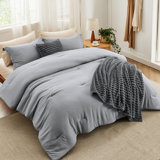 Bedsure All Season Boho Comforter Set With Throw Blanket And Decorative Pillow