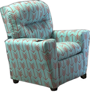 Shepha Upholstered Recliner, Teal/Red