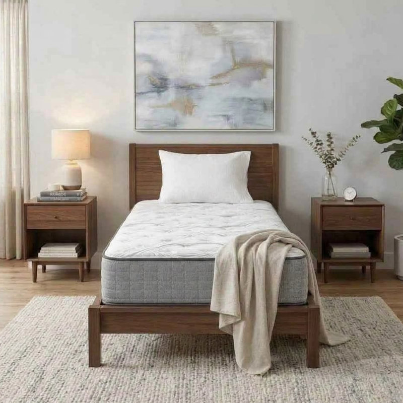 Sleep by Wayfair™ 10"/12"/14" Firm Hybrid Mattress, Extra-long Twin, Gray Waves, 14"