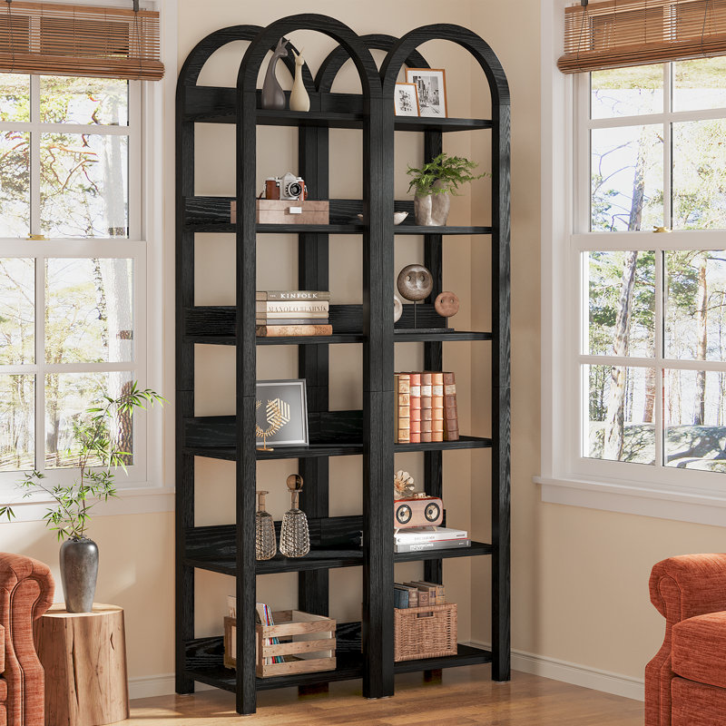 6-Tier Narrow Bookshelf, Black