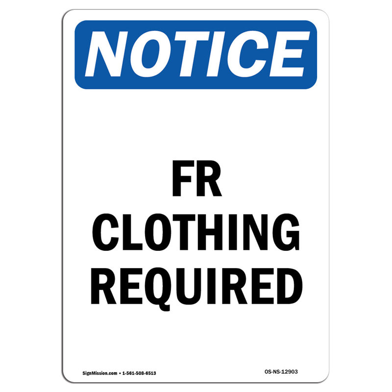 Fr Clothing Required Sign