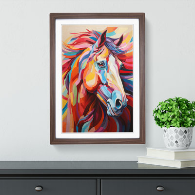 Horse Orphism - Single Picture Frame Print on Wood