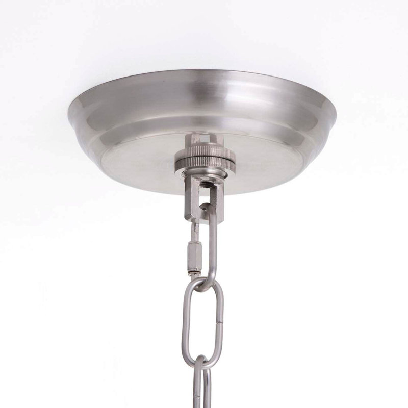 Lustre lanterne à 5 lumières Condurso, Nickel brossé