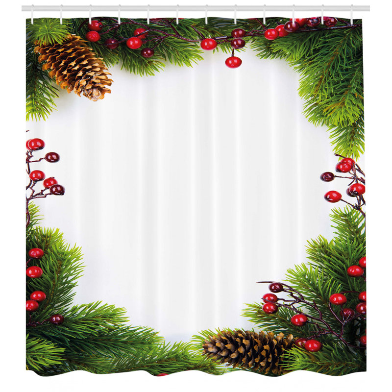 Shower Curtain with Hooks Included, 69" H x 105" W