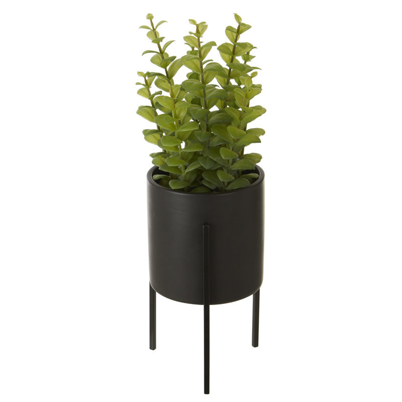 30cm Faux Herbs Plant in Stone Pot