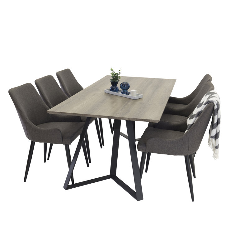 Dallas 6 - Person Dining Set, Black
