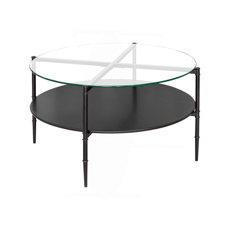 Table ronde avec plateau interchangeable en bois et verre