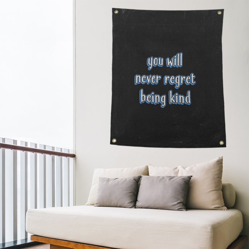 Tapisserie tableau noir en polyester quote quot, H 59 pi x l 50 po, Bleu