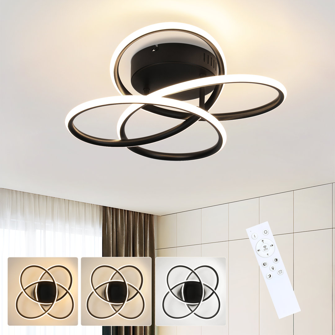 41cm ButterflyâShaped Dimmable LED Flush Mount Ceiling Light with Remote Control for Living Room