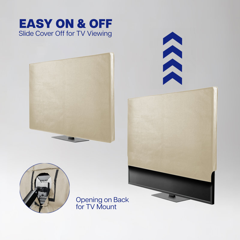 Couvre-écran brun clair pour téléviseur de 30 à 32 po, imperméable pour l'extérieur