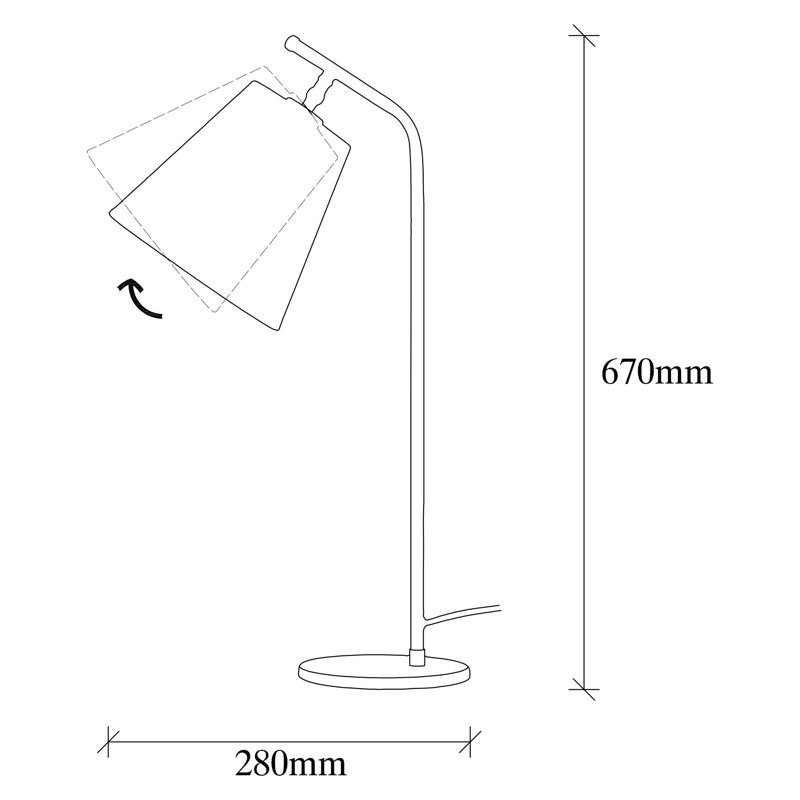 Elegant Metal Table Lamp, 6.3 x 11.0 x 26.4 inches | Durable Metal Body, E27 Socket (Max 40W) | 78.7-inch Cable, IP20 Rated | Perfect for Living Room, Bedroom, or Office Decor, Stylish & Functional Lighting Solution
