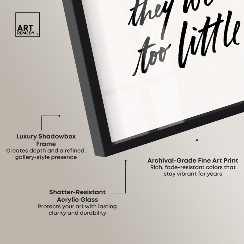 «Right Mesure Shadowbox Print Quotes Art Prints» par Art Remedy, H 25 po x l 21 po, Noir