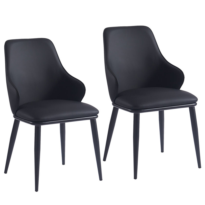 Chaise d'appoint rembourrée en tissu Giroux, Noir