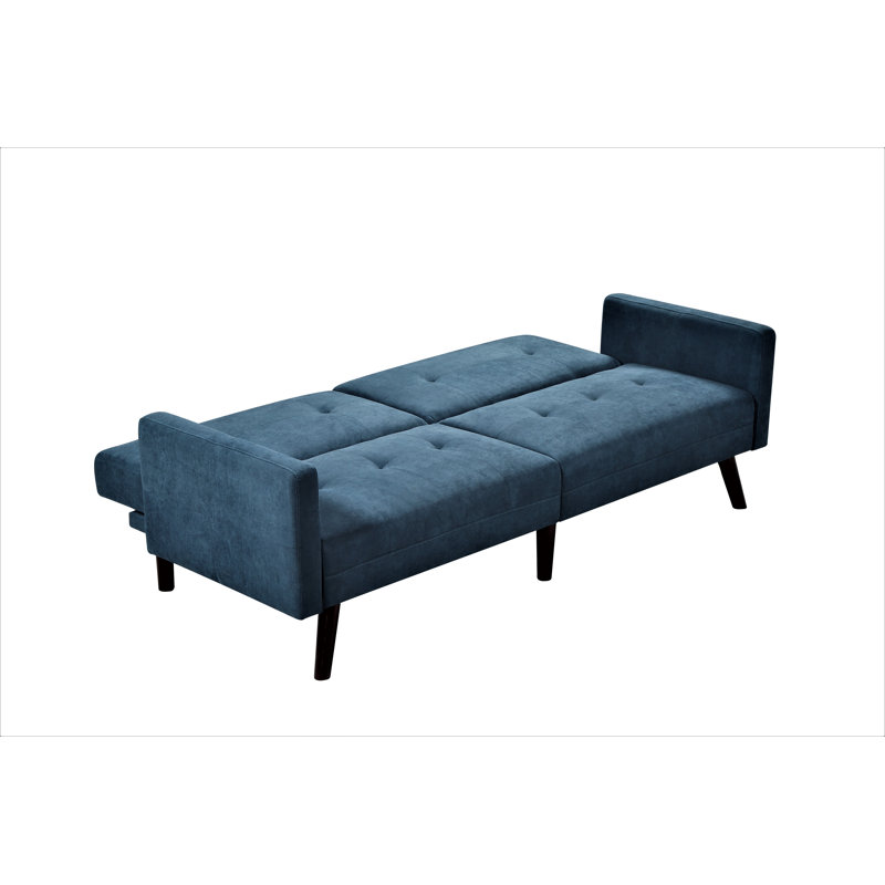 Eldon Upholstered 79'' Sleeper Sofa, Blue Linen