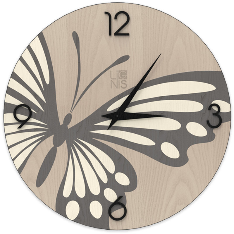 Dolcevita Wall Clock, 50cm H x 50cm W x 3cm D, Dark Grey/Light Grey/Cream