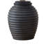 Jazz Tall Table Lamp With Black Resin Ribbed Base, Ivory Fabric Shade-117054138