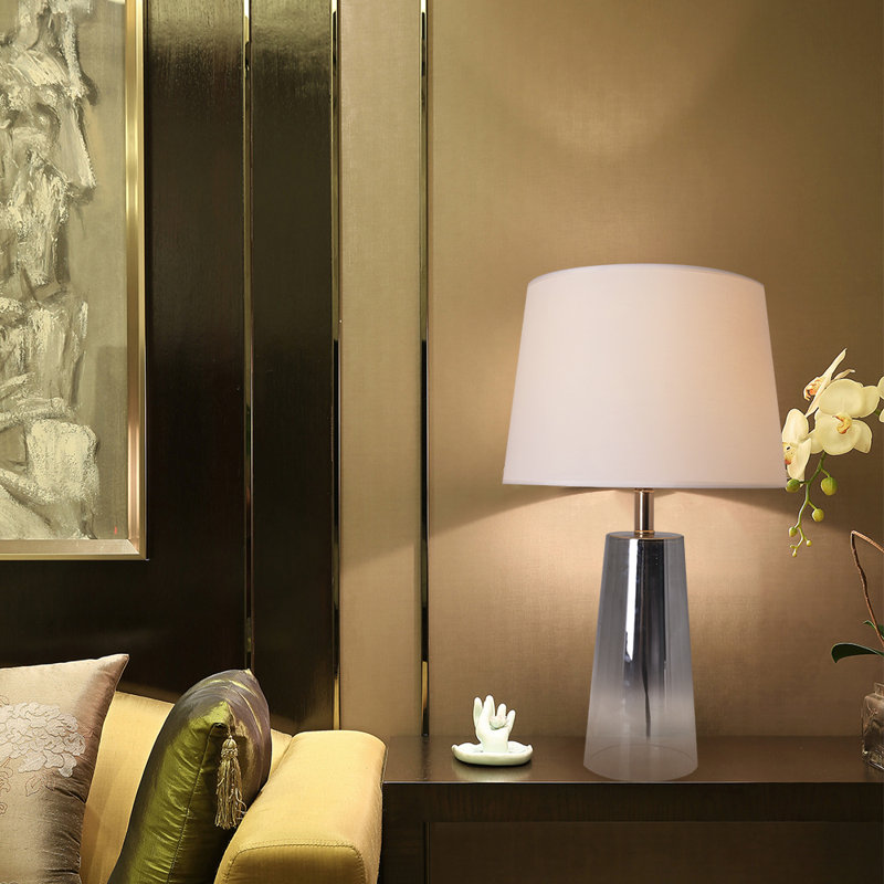 Lampe de table en verre, Gris