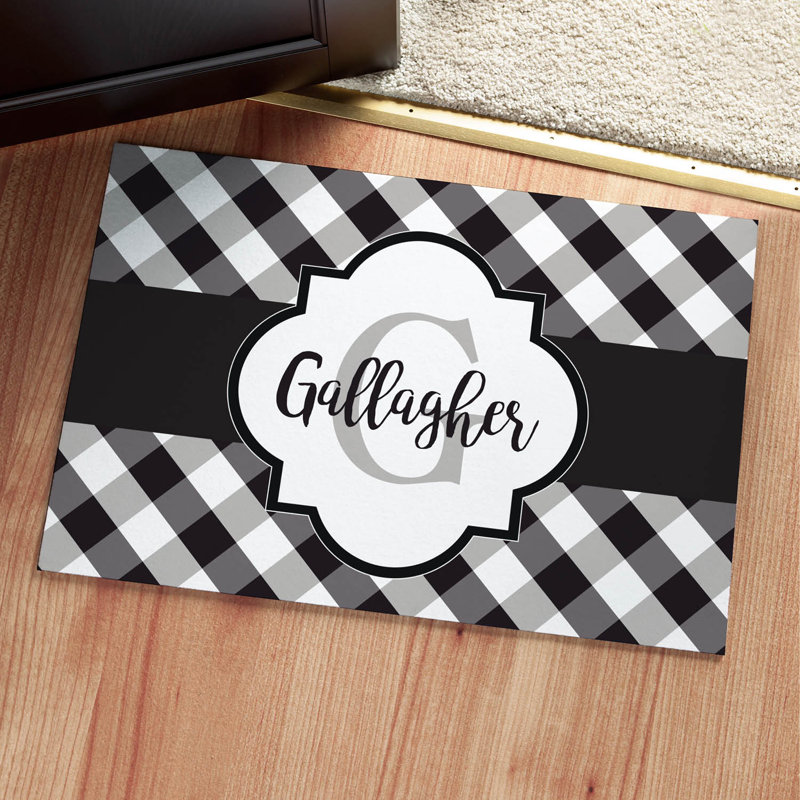 Tapis d'entrée antidérapant Denee Gingham 27 po x 18 po