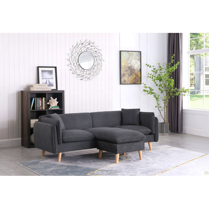 Canapé modulaire en tissu gris foncé Brayden