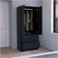 Armoire Taly avec portes doubles, 2 tiroirs et tringle suspendue noir Taly-1596987491