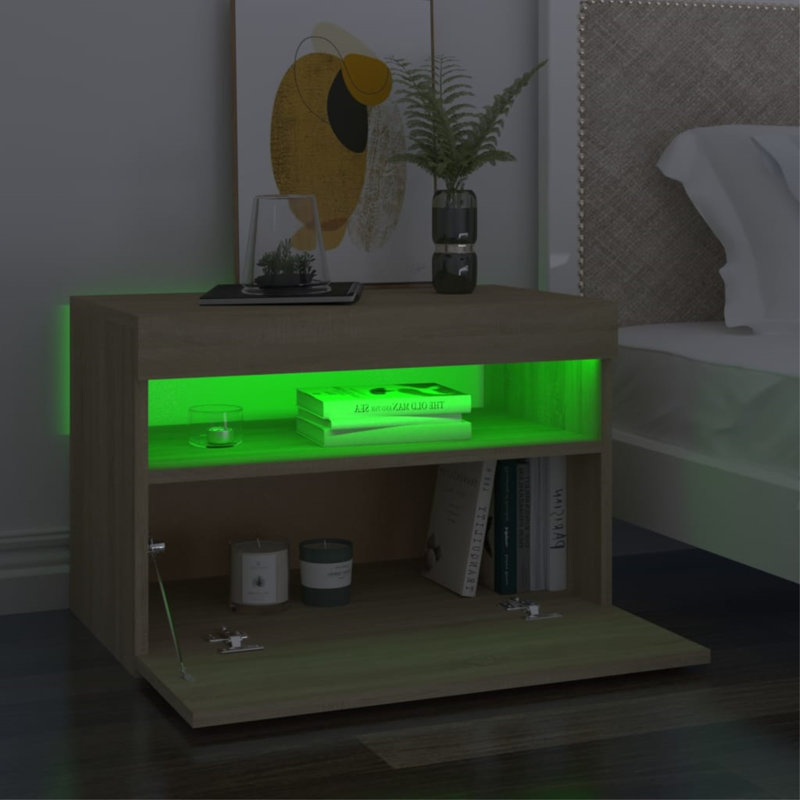 Table de bout avec rangement Block, Chêne