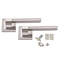  5 Sets 723SSK Aztec Lever Door Handles on Square Rose in Duo Finish with Ball Bearing Hinges & 64mm Tubular Latch