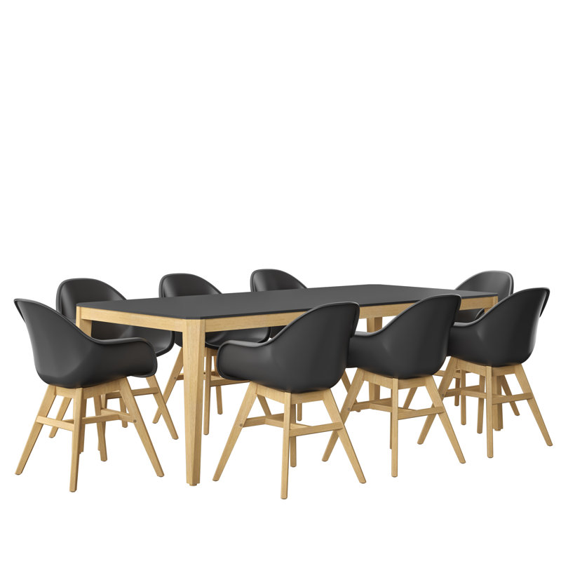 Ensemble de salle à manger Pankau, Noir