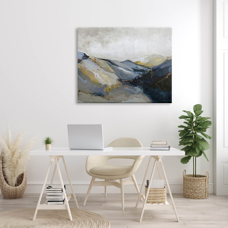 «Abstract Mountain Peaks» par Design Fabrikken - peinture sur toile tendue, H 36 po x l 48 po x P 1,5 po