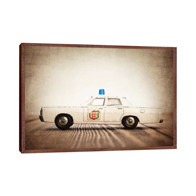 Police 1 Piece Wall Art on Canvas, 101.6 cm H x 66.04 cm W, Classic Brown Wood Framed