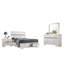 Ensemble de chambre à coucher double 4 pièces Vino, pied de lit avec rangement, blanc, rayures scintillantes -108977248-108977246