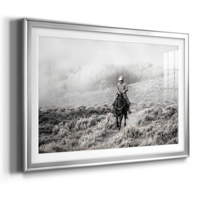 Cowboy, impression sur papier encadrée, Argent, H 19 po x l 27 po x P 1,5 po
