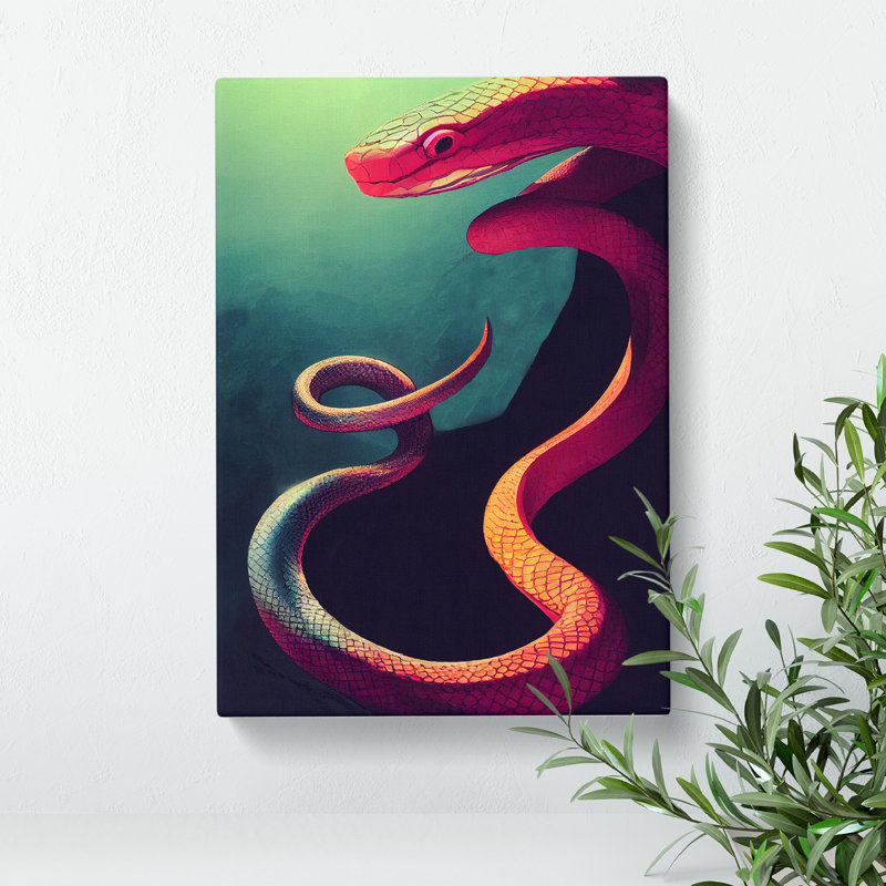 XC1022-2073X Fighting Snake - Wrapped Canvas Painting, 50cm H x 35cm W x 3cm D