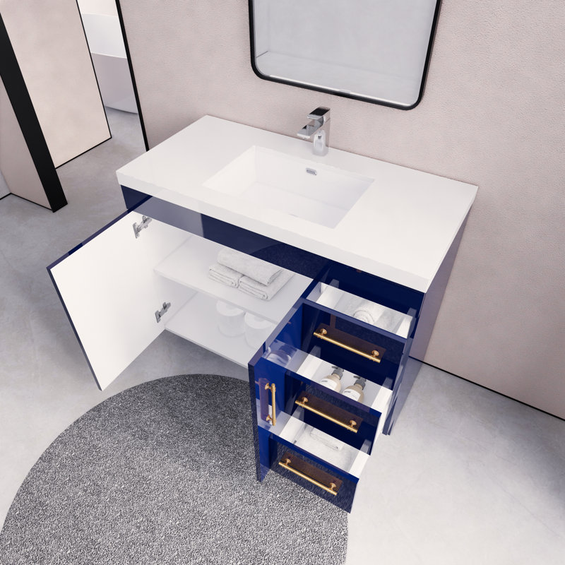 Ensemble de meuble-lavabo simple 42 po Eliza, Marine