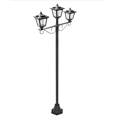 Upgraded 72" Triple-head Solar Lamp Post, Vintage Outdoor Led Street, Garden, Lawn Light For Patio & Pathway