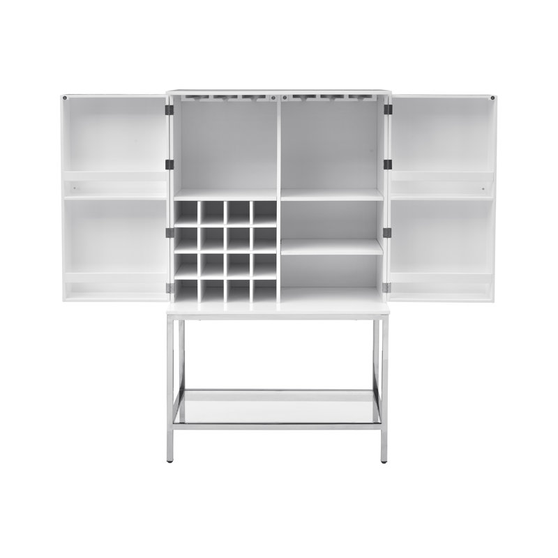 Brewington 36 " L Bar Cabinet, Glossy White