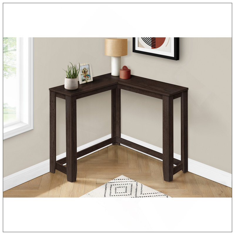 Table d'appoint, console, vestibule, étroit, d'angle, salon, chambre à coucher, stratifié brun, contemporain, moderne