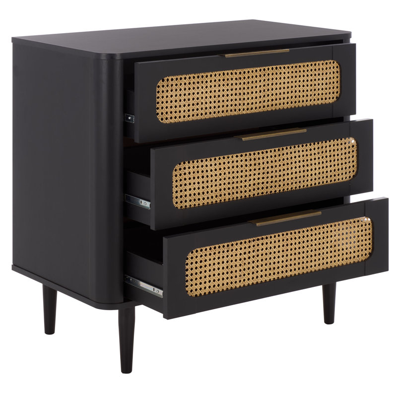 Commode 3 tiroirs Brey, Noir
