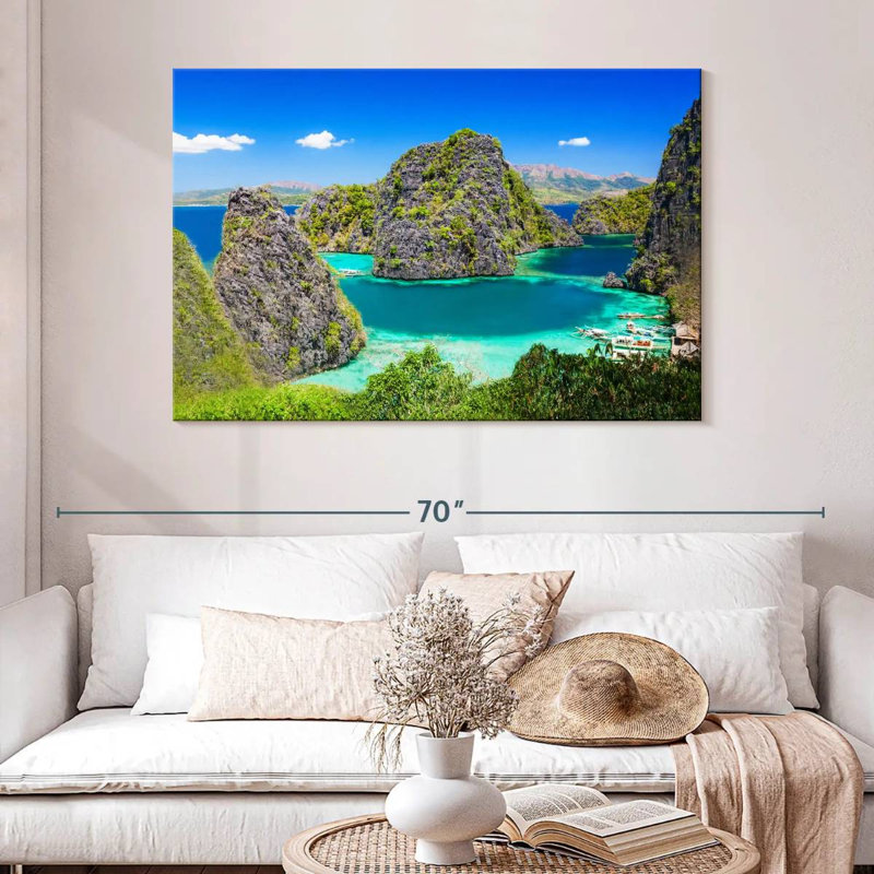 Gillard Palawan - bleu lagon, H 32 po x l 48 po