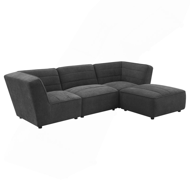 Chaise sans accoudoirs rembourrée gris foncé