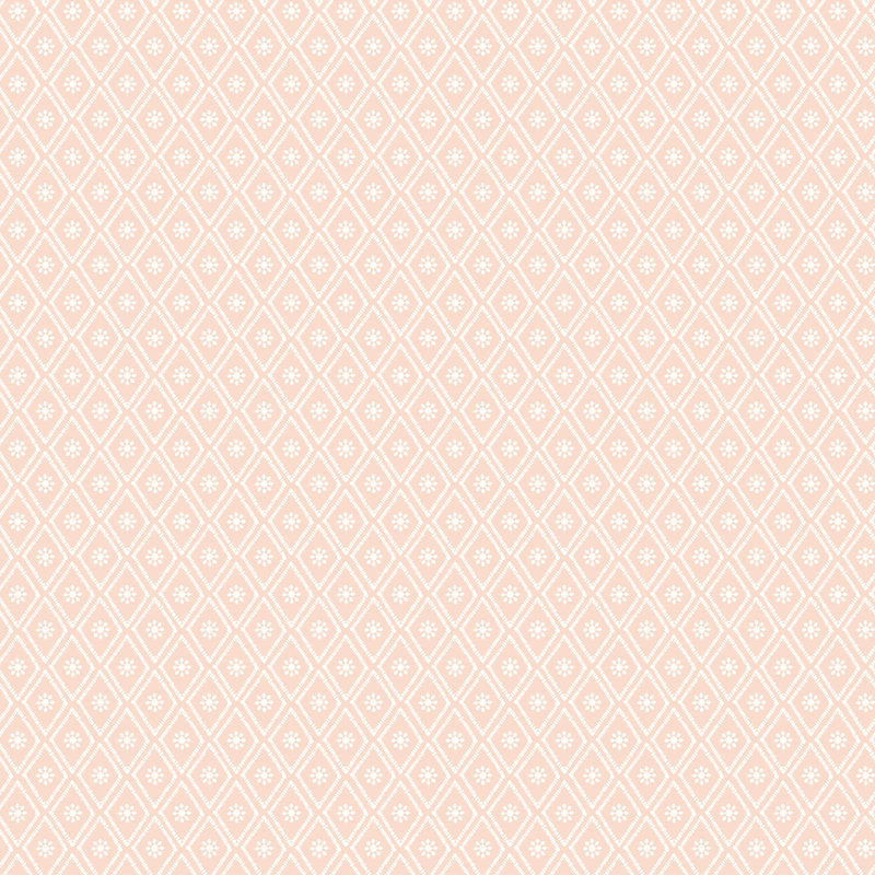 Ditsy Diamond - Blush 10m Wallpaper, Pink Geometric