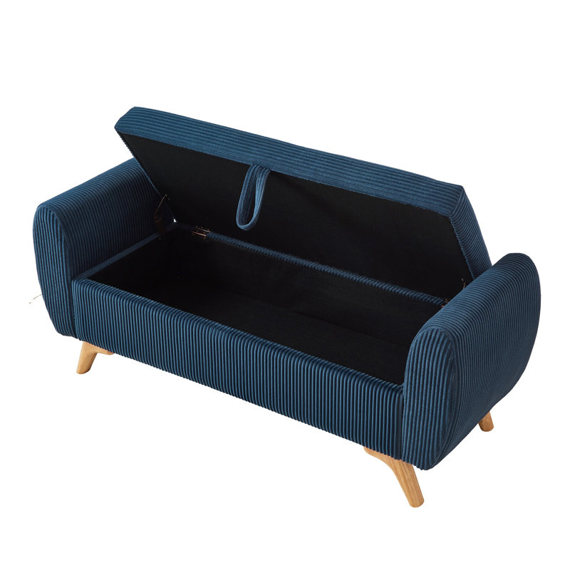 Banc de lit avec rangement, Bleu, Bleu